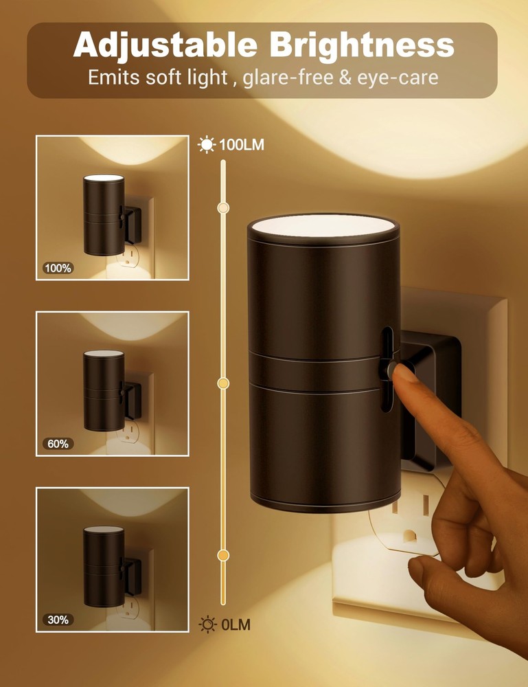 Night Lights Plug into Wall, Dimmable Night Light Plug in, Modern Night Light...