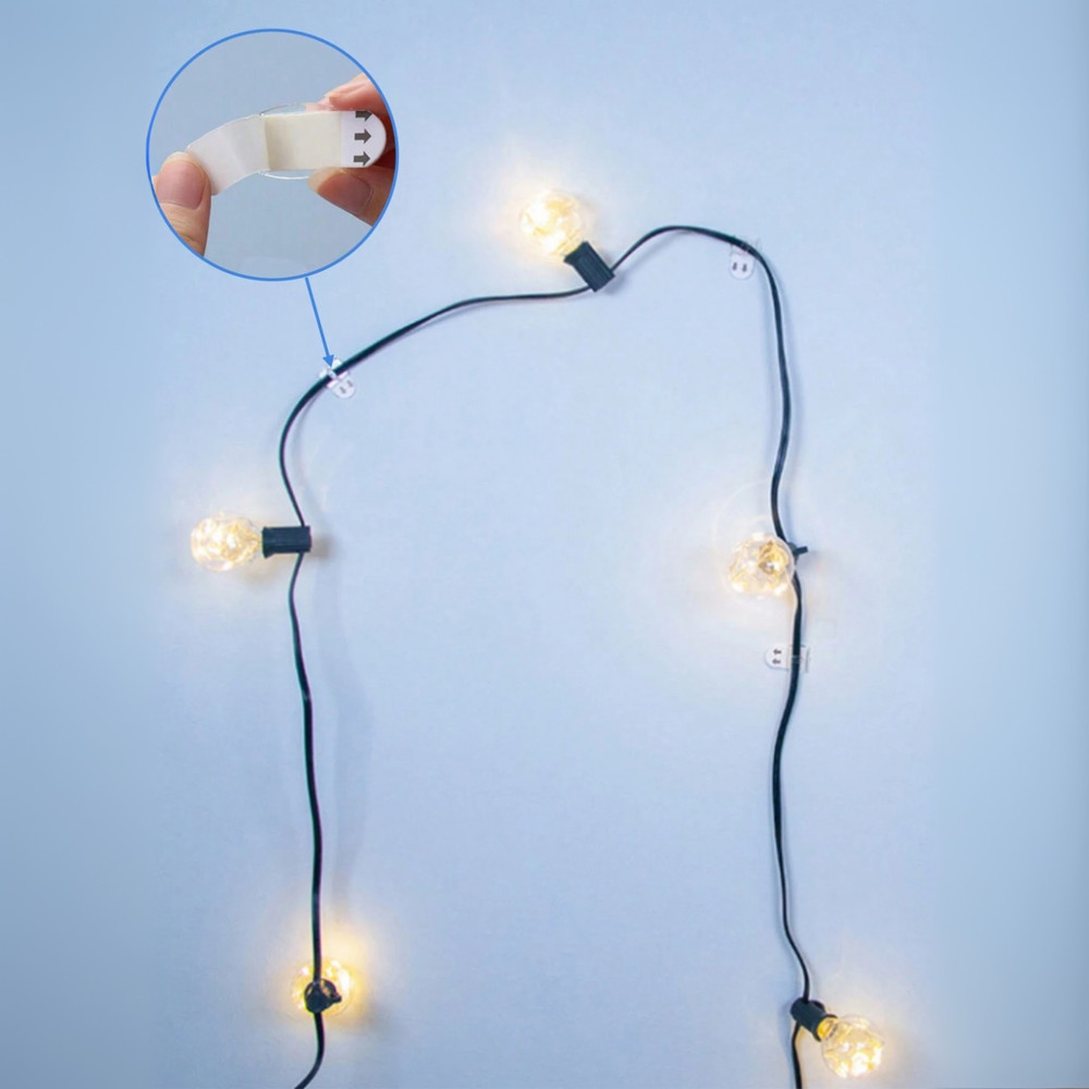 20pcs Mini Hook Self-Adhesive Detachable Traceless Decor Transparent Thread Hook