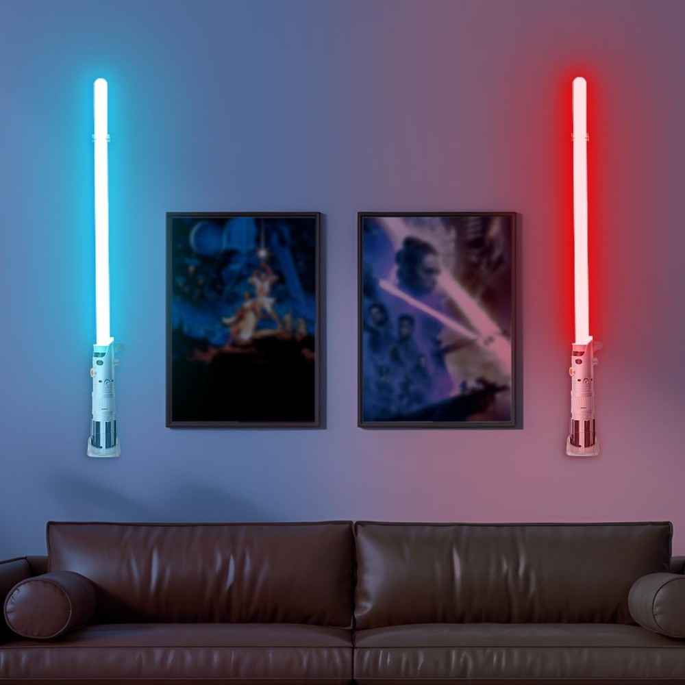 Lenink 2 Pack Clear Lightsaber Wall Mount, Holder Small,