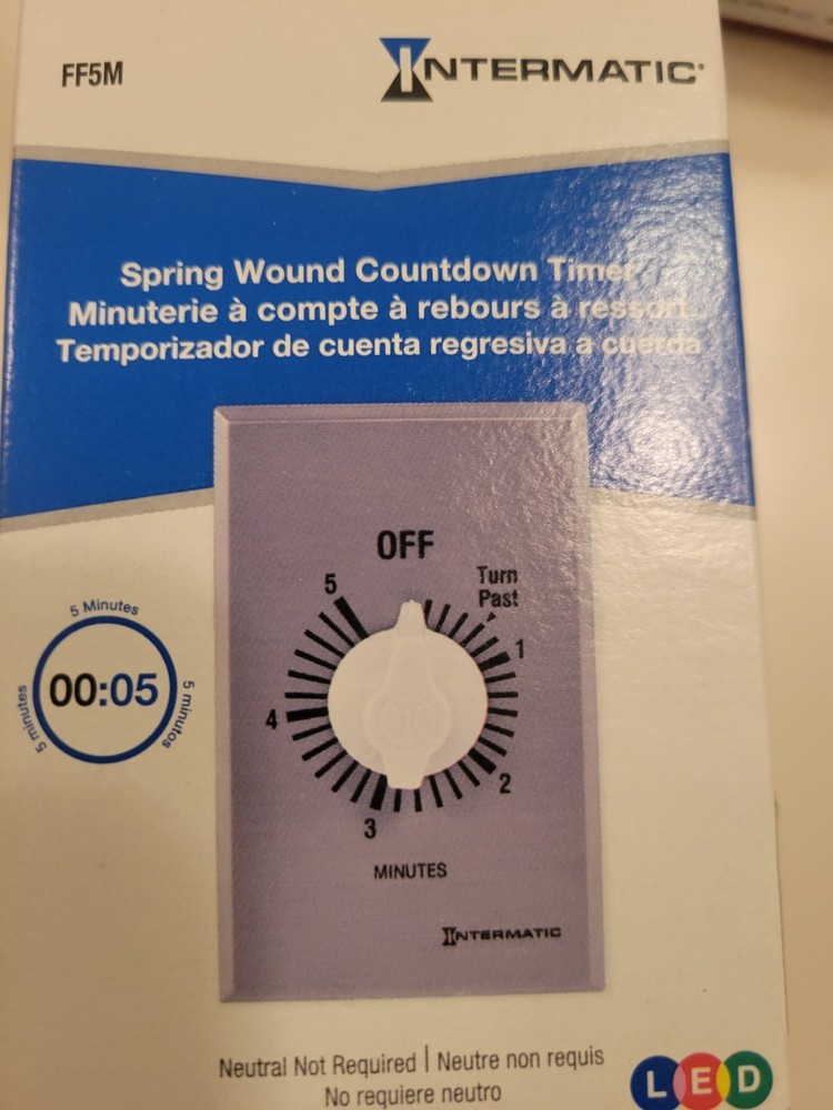 Intermatic Ff5m Timer, Spring Wound 5 minutes  new