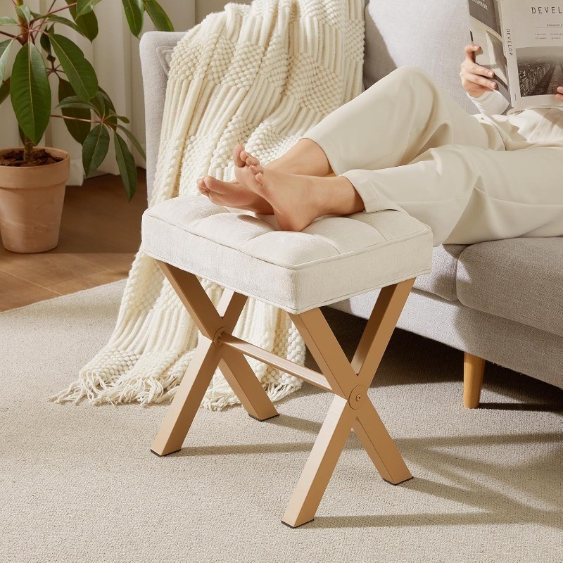 Royal Windsor Vanity Stool,Square Ottoman Stool Foot Rest