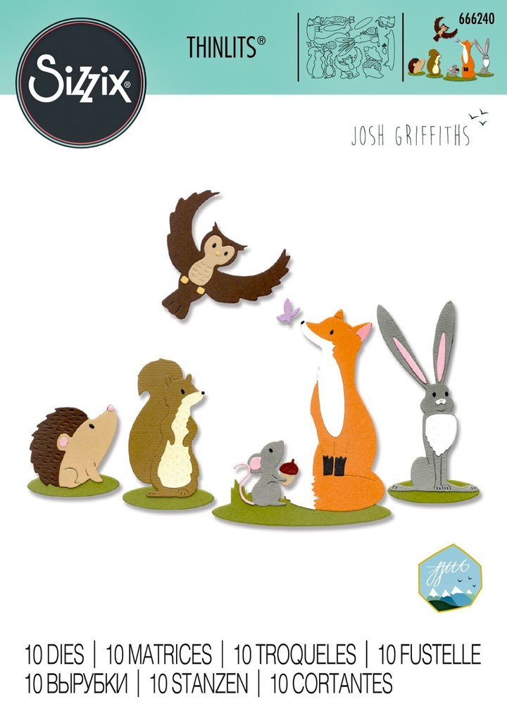 Sizzix Thinlits Forest Animals #1 10pc set #666240 Retail $24.99 by J. Griffiths