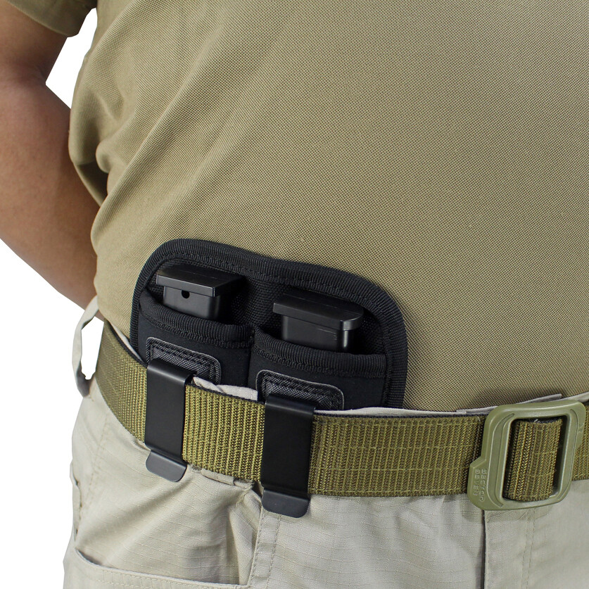 Double Magazine Pouch Single/Double Stack for 9mm .40 .45 .380 .357 Mag Holder