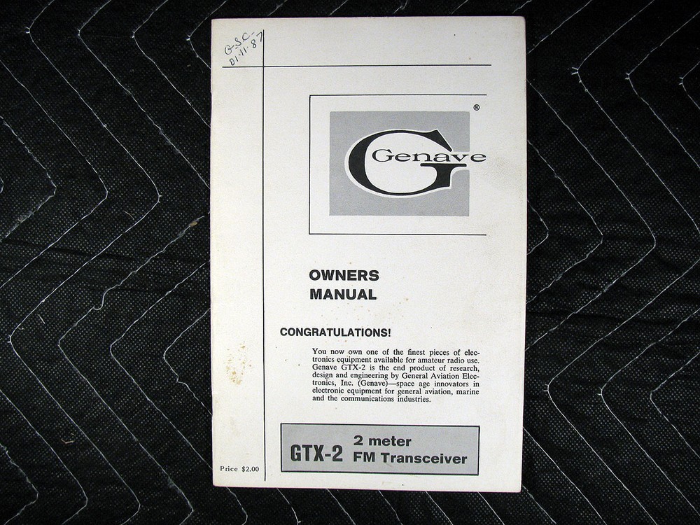Genuine Genave GTX-2 -- 2 Meter FM Transceiver Manual