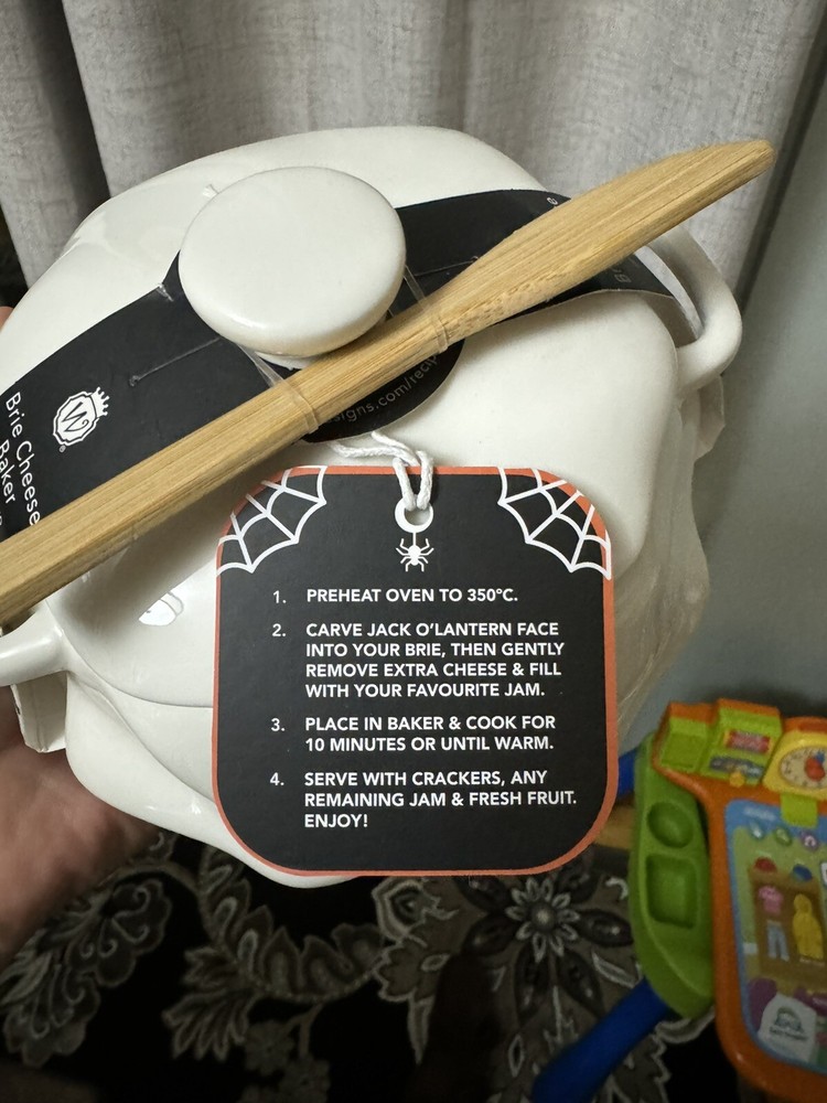 brie cheese baker ghost Squatty Ghost Kitchen Decor Wood Spoon 7”