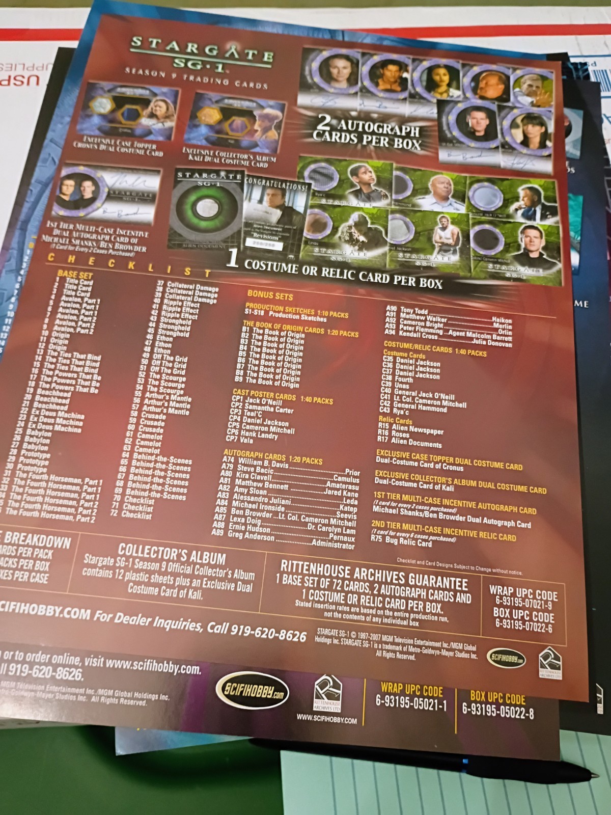 Lot Of 10 Stargate Atlantis 1,2,3 And SG1 6 7 8 9 10