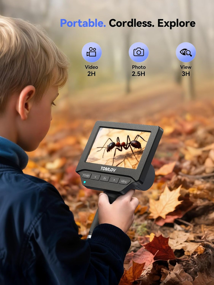 DM4W Microscope with Weighing Scale: 4.3" Digital Coin Microscope with Screen, E