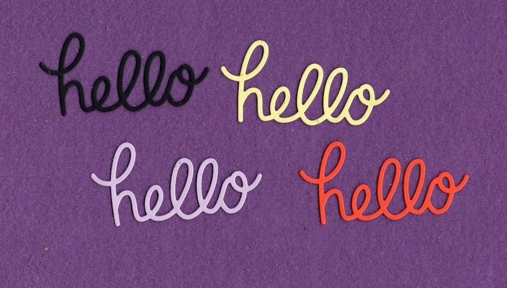 HELLO # 7 die cuts scrapbook cards