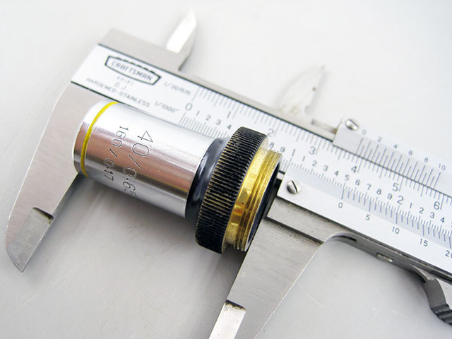 40/0.65 160/0.17 MICROSCOPE OBJECTIVE 40X/0.65