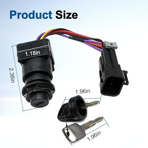 87-897716K01 Ignition Key Switch with Harness 3-Position Compatible with