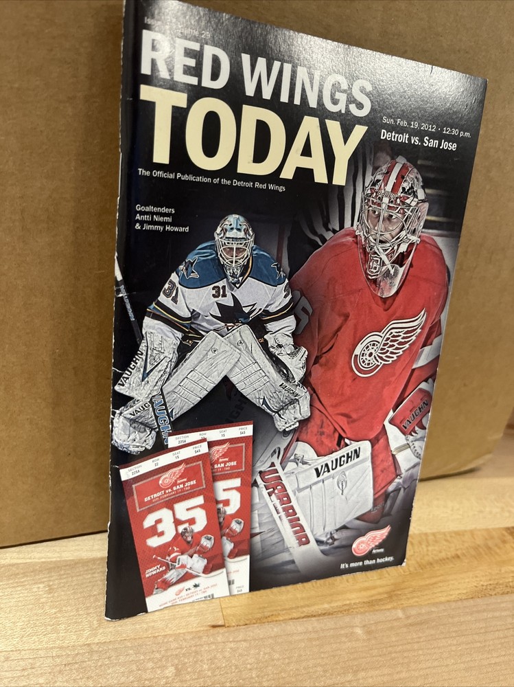 Detroit Red Wings Today 2/19/2012 Program VS San Jose