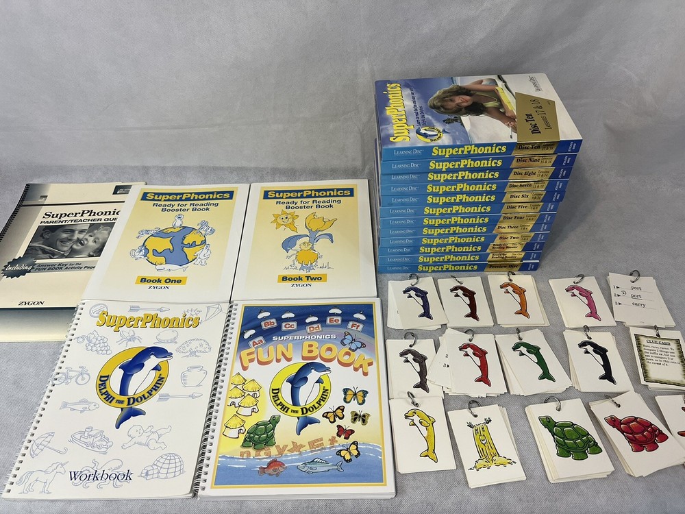 Superphonics Set Guide Books Home School  Learning Educational Discs Flashcard