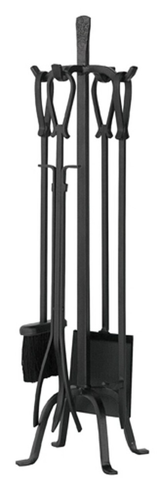 5 Piece Olde World Iron Fireset with Loop Handles