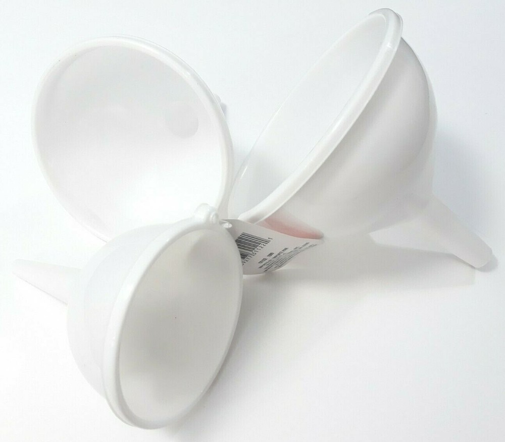 COOKING CONCEPTS 3 PC FUNNEL SET WHITE SMALL MEDIUM LARGE
