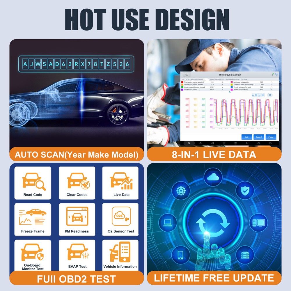XTOOL IP616 Auto Scanner Full System Diagnostic Tool Key Programmer Free Update