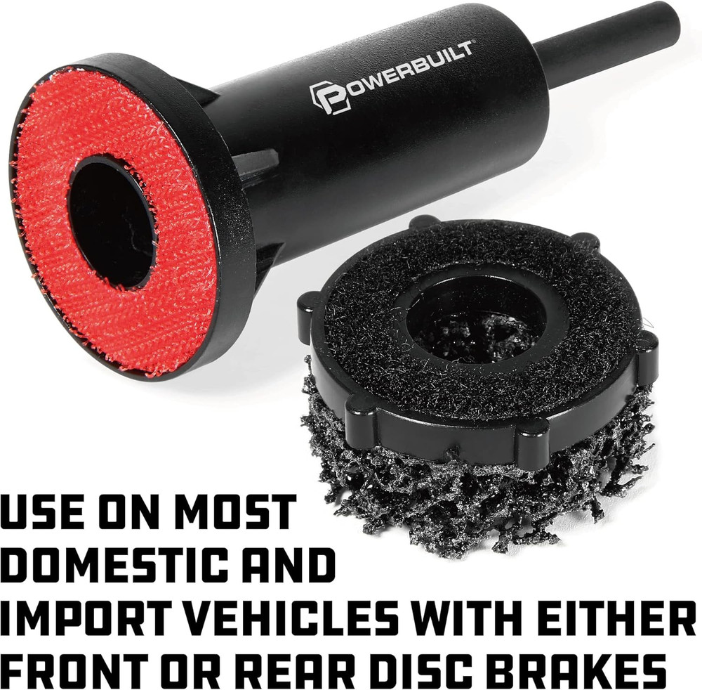 Powerbuilt Brake Rotor Resurfacing Kit 13 Pc Drill Attachment Rust Cleaner