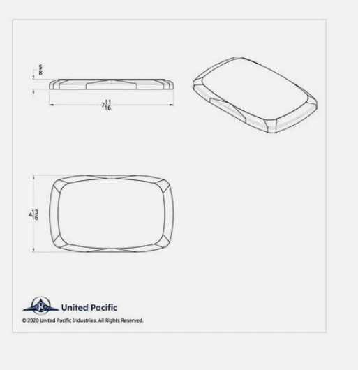 United Pacific 41185 Rectangular Chrome Speaker Cover Peterbilt 2006-2019