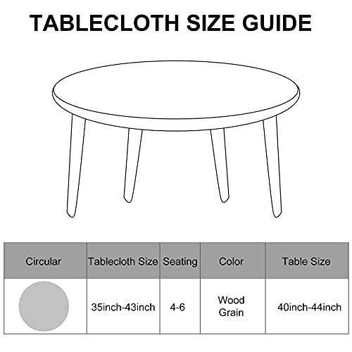 Wood Grain Round Tablecloth Elastic Edge Elastic Plastic Tablecloth Flannel