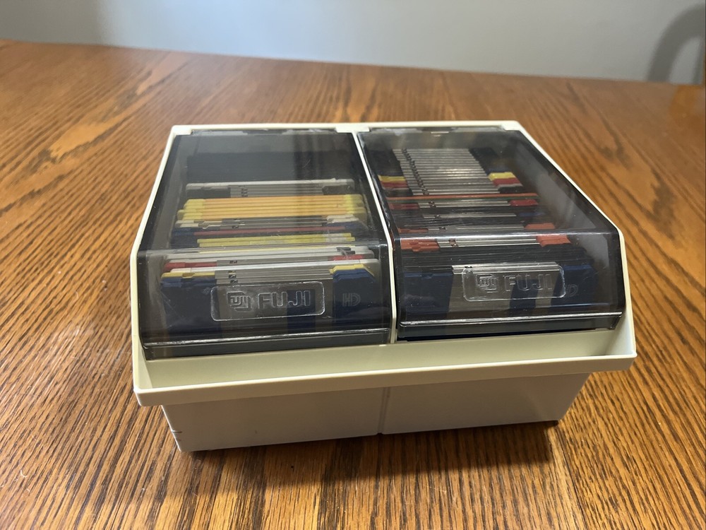 Disk case with 74 3 and a half inch disks