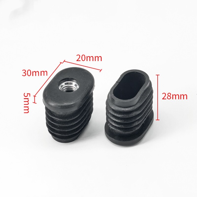 20x30mm Caster Insert with Thread, Oval M8 Thread for Furniture, 4Pcs
