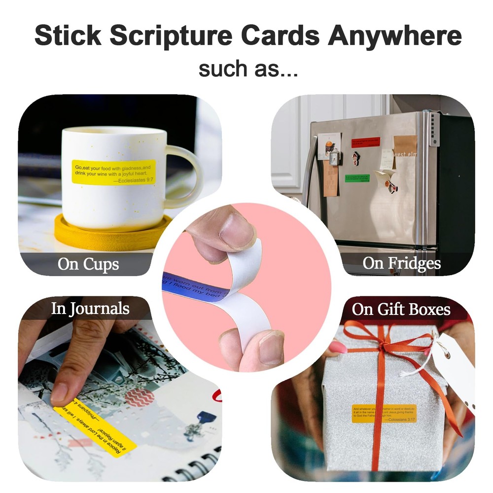 Bible Verse Jar with 108 Self-Adhesive Scripture Verse Cards Clear