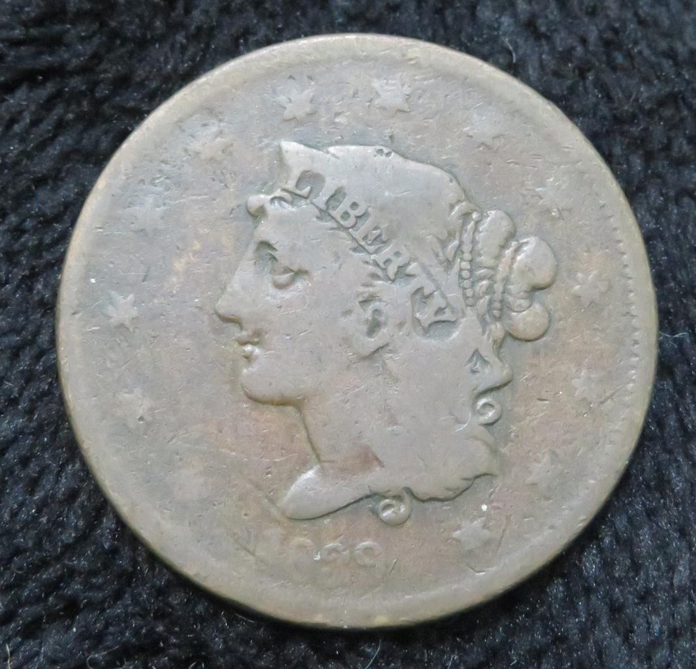 1839 Large Cent * Booby Head * Neat Coin * 5929