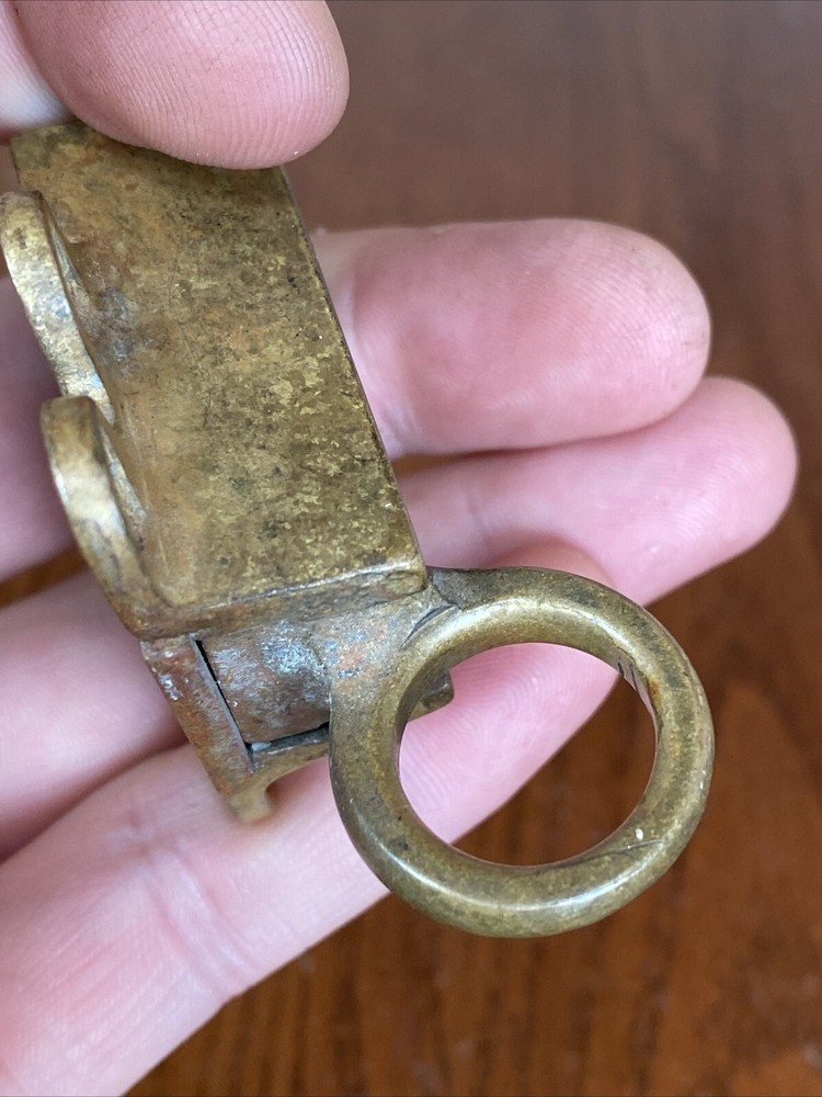 Antique Brass Pull Ring Transom Window Latch Catch Awning Sash Lock Finger Loop