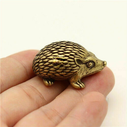 Chinese Old Collection Handmade Solid Bronze Hedgehog Tea Ceremony Statue