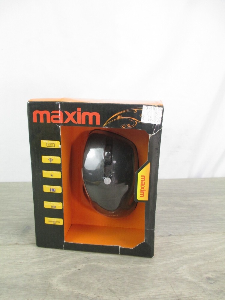 Maxim USB Wireless Optical Scroll Mouse Mice MX-M2020 Ergonomic Black NEW