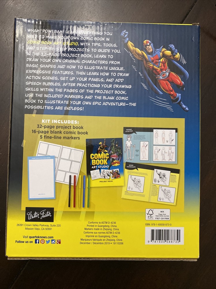 COMIC BOOK ART STUDIO KIT (32-Page Project Book) "NEW"