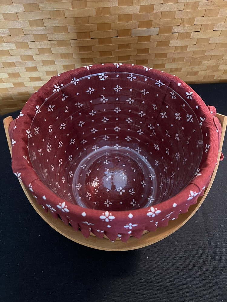 Longaberger Medium Fruit Basket Set - Traditional Red