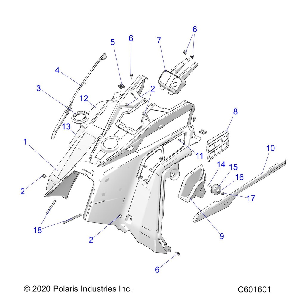 Polaris Console Switch Panel, Genuine OEM Part 5457104, Qty 1