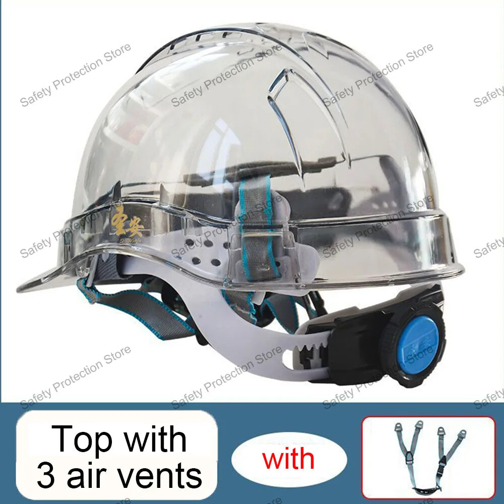 Transparent Work Construction Safety Helmet Workplace Protective Vented Hard Hat