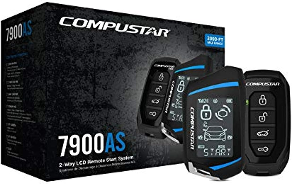 Compustar CS7900-AS All-in-One 2-Way Remote Start Alarm Bundle w/ 3000 ft Range