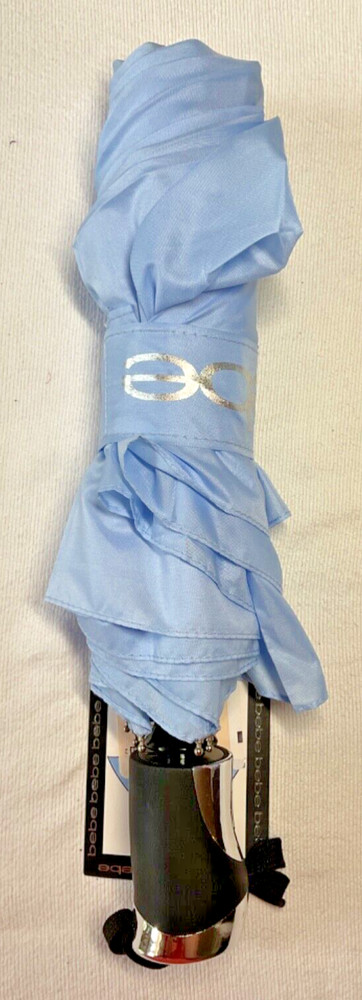 BEBE WOMEN'S UMBRELLA LIGHT BLUE AUTO OPEN NWT