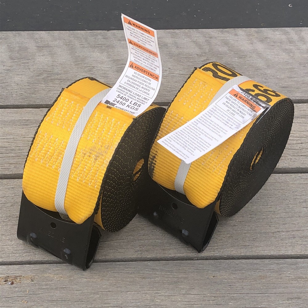 (2 Pack) Kinedyne Winch Strap With Flat Hook 4” X 30Ft