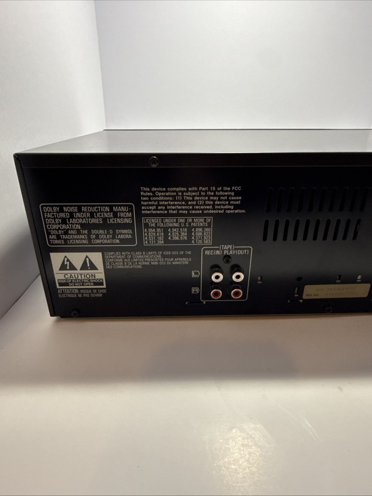 Technics RS-TR180 Stereo Cassette Deck Untested With Cassette/Powers On