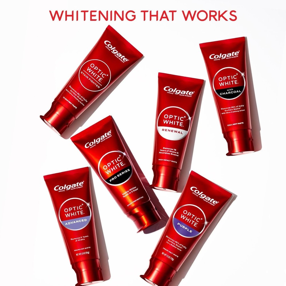 Colgate Optic White Advanced Toothpaste 3 Pack 3.2oz Whitening Mint Fluoride
