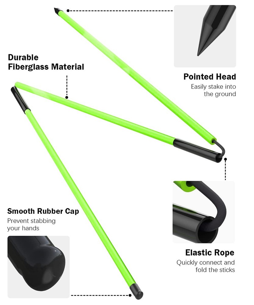 Golf Alignment Sticks - 2 Pack Collapsible Golf Practice Rods for Aiming, Put...