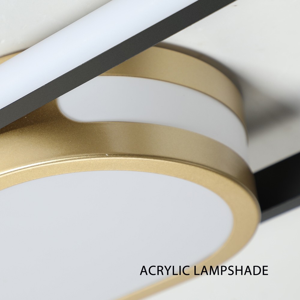 Modern Linear LED Flush Mount Ceiling Light Fixture Dimmable Ceiling Lamp+Remote