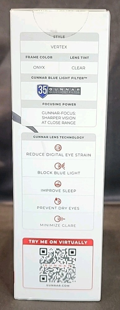 GUNNAR - VERTEX Blue Light Gaming & Computer Glasses - Onyx - Clear