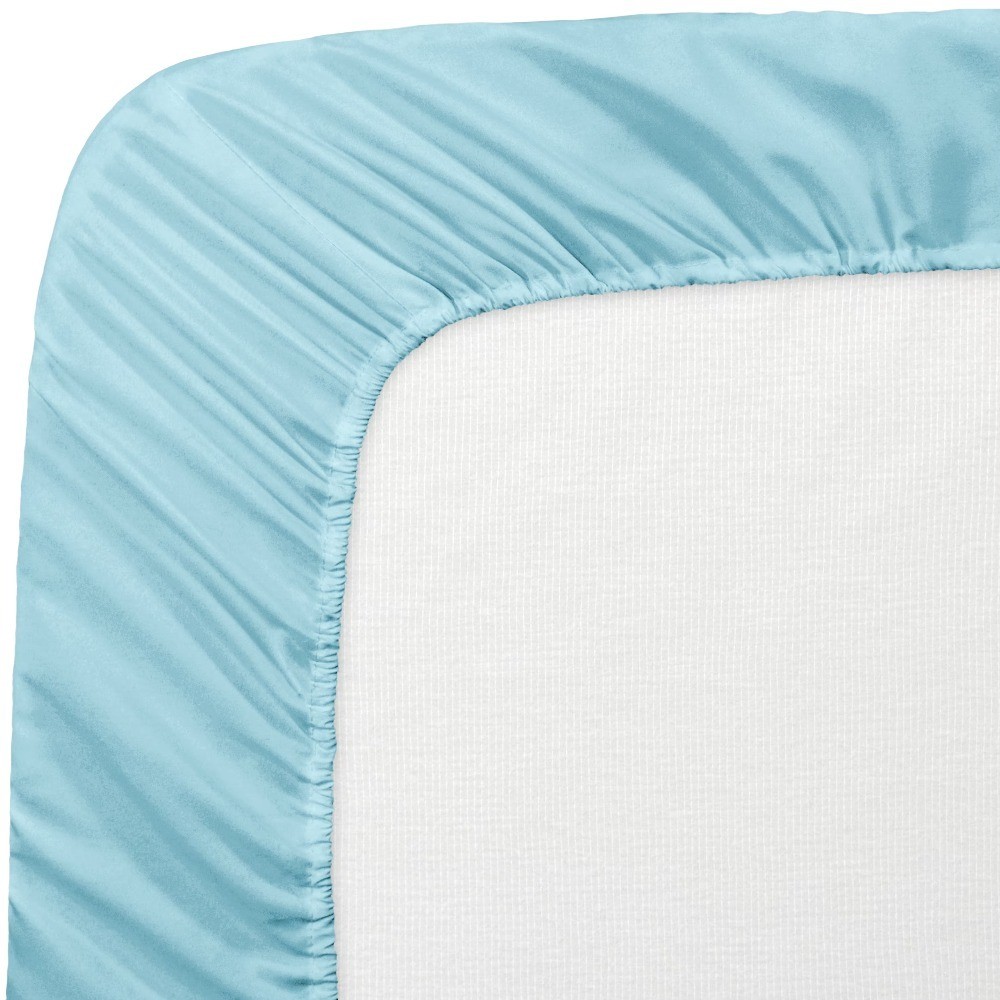 Ultra-Soft Queen Size Sheet Set 2-Pack Fitted Bed Sheets Light Blue