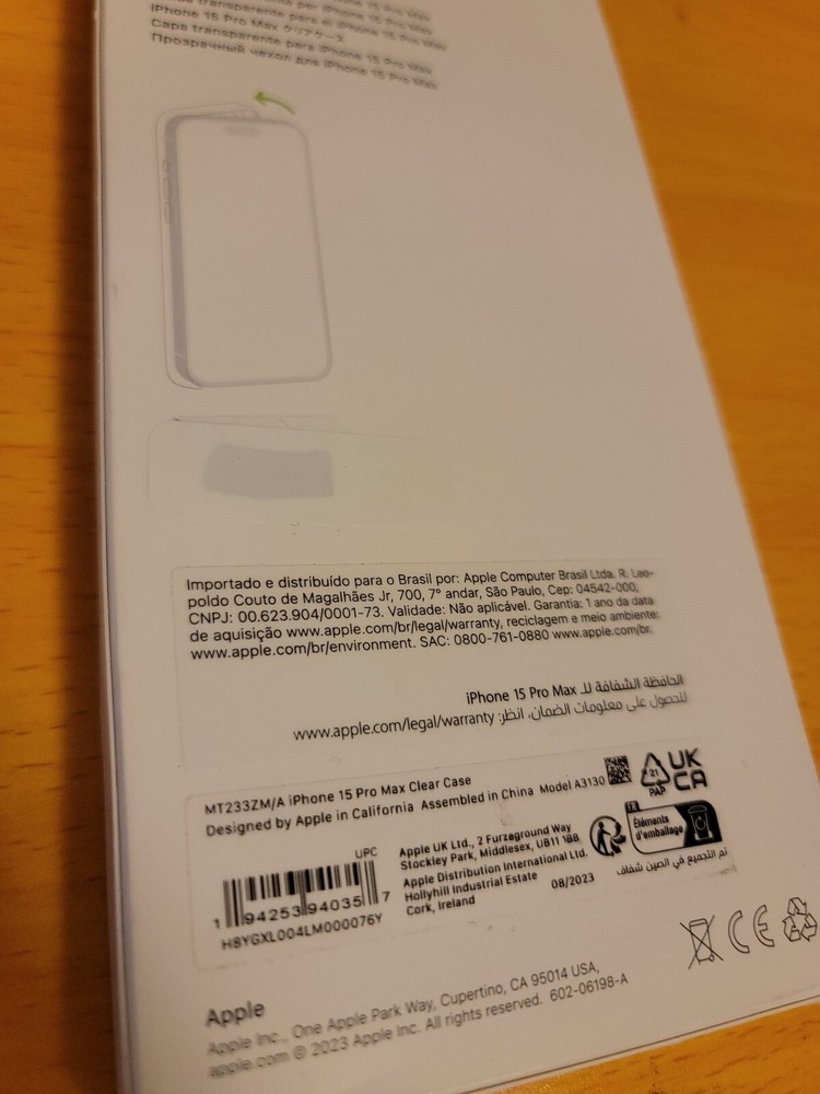 Original Apple Clear Case with Magsafe for iPhone 15 Pro Max (6.7") OEM
