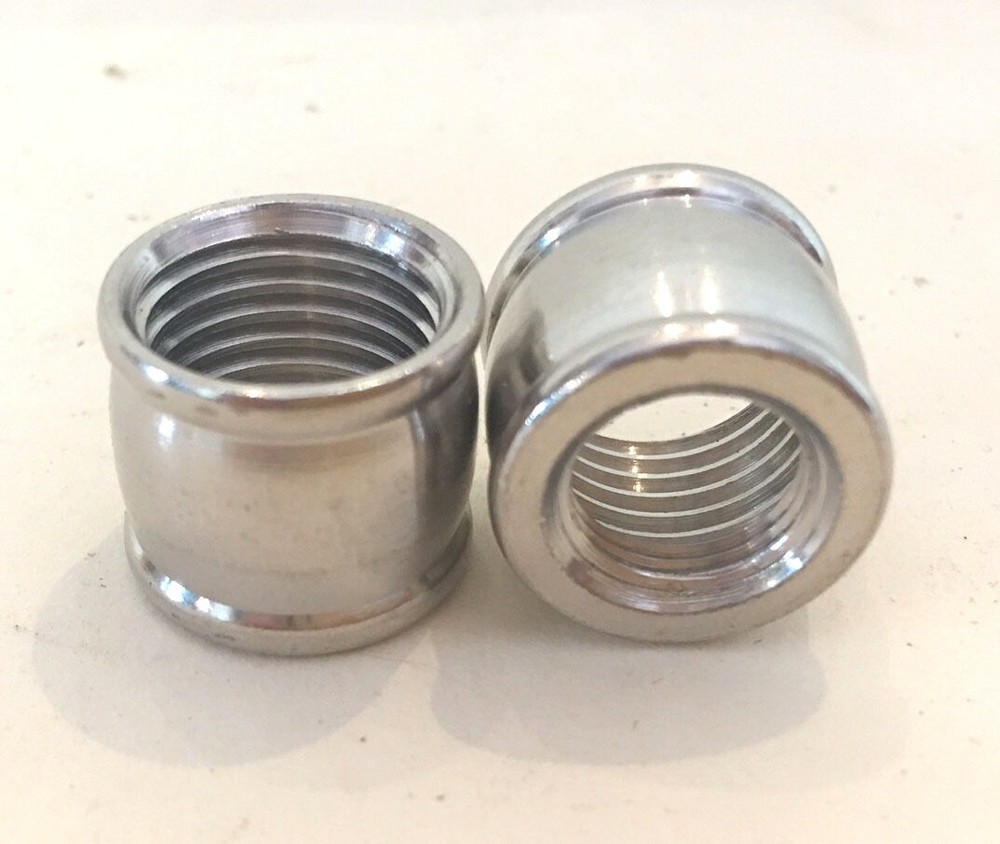 NEW- NICKEL PLATED solid brass coupling thread 1/2" x 3/8" (1/8IPS x 1/4IPS)