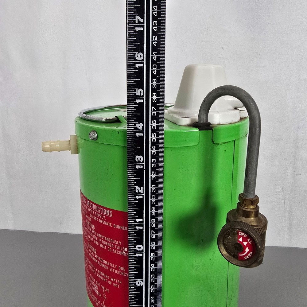 VTG Little Sizzle Portable Green White Propane Camping Water Heater Safety Valve