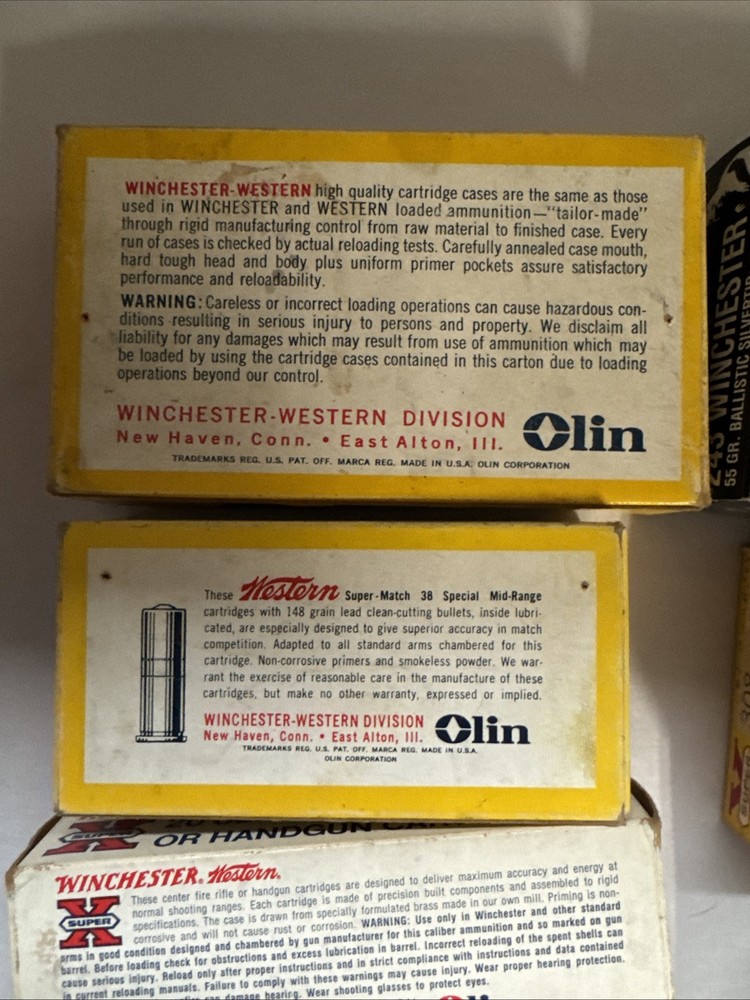 Vintage Winchester Ammo Boxes Empty -8 Boxes All Empty