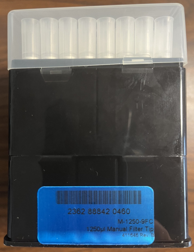 BioTix 1250 ul, Filterred, Sterilized, 96 Tips/Rack