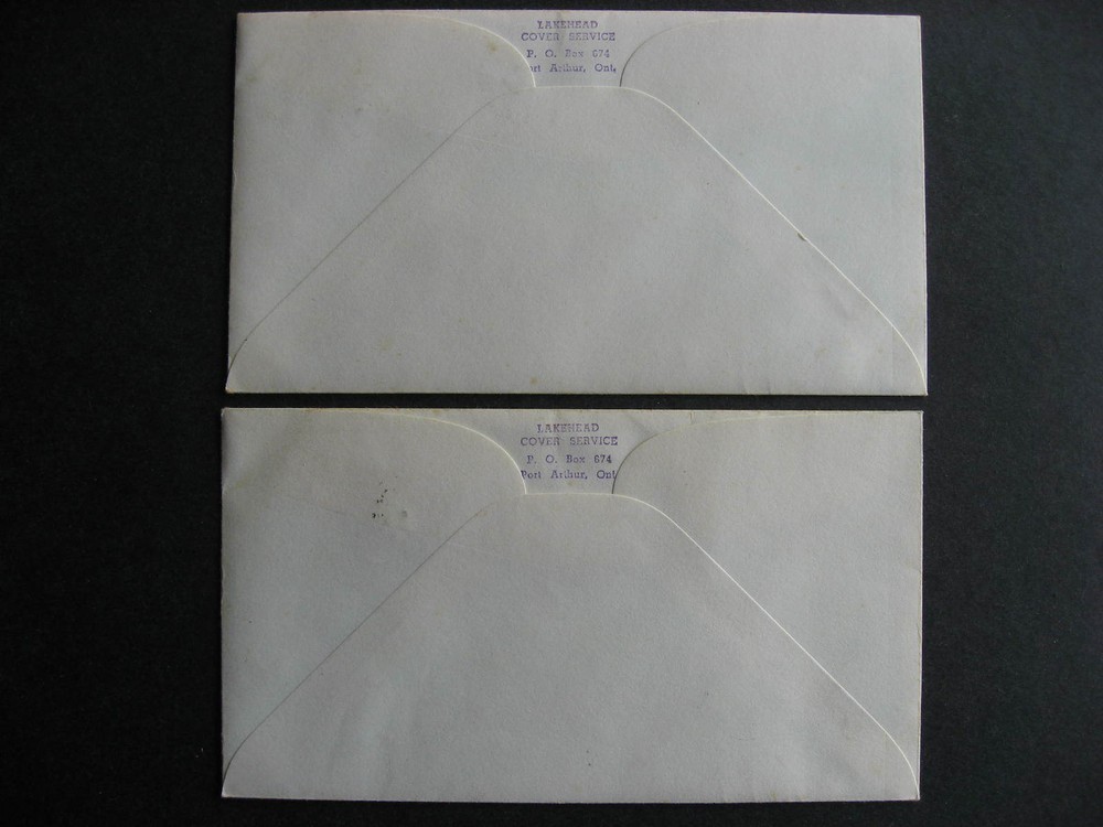 Canada uniform 4c postage Fort William, Port Arthur cacheted covers with foxing
