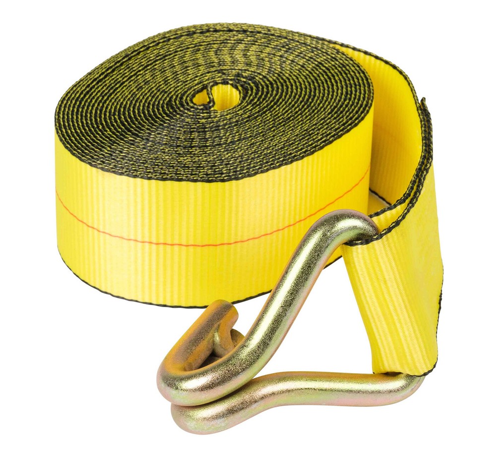 (4 Pack) 3" x 30' Winch Straps w/wire hook, WLL 5000 Flatbed Tie Down Strap