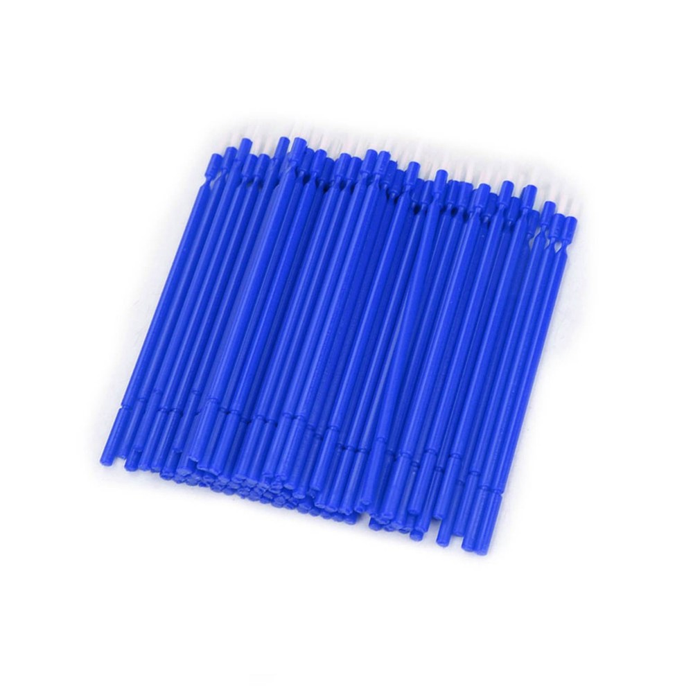 100 Pcs Dental Disposable Micro Applicator Brush Bendable Sticks (Blue)
